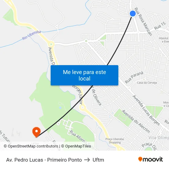 Av. Pedro Lucas - Primeiro Ponto to Uftm map