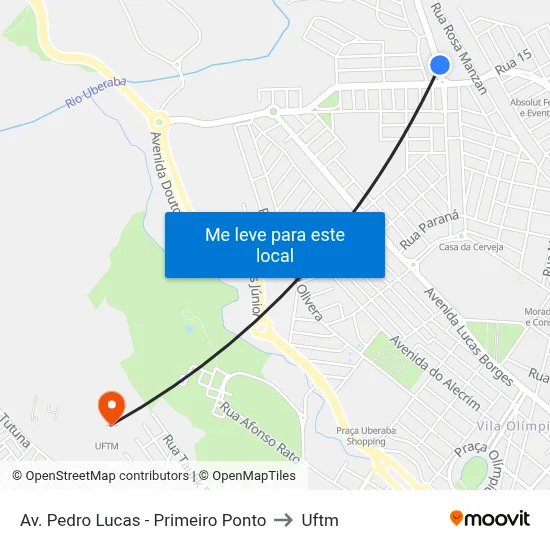 Av. Pedro Lucas - Primeiro Ponto to Uftm map