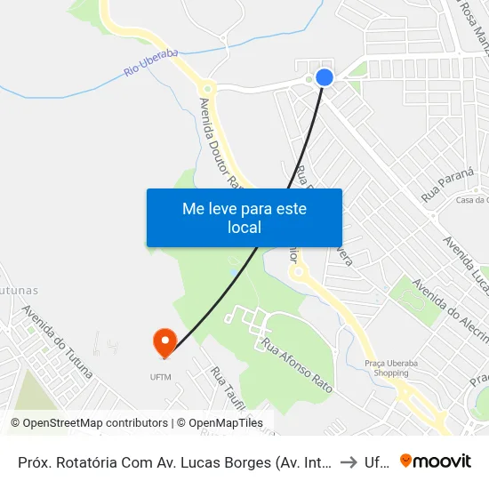 Próx. Rotatória Com Av. Lucas Borges (Av. Interbairros) to Uftm map
