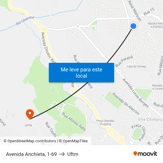 Avenida Anchieta, 1-69 to Uftm map