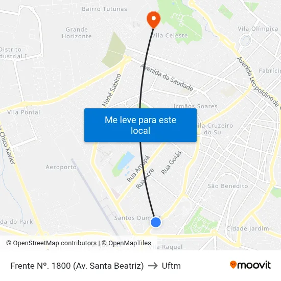 Frente Nº. 1800 (Av. Santa Beatriz) to Uftm map