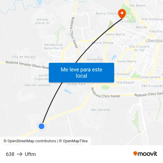 638 to Uftm map