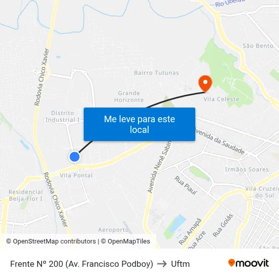 Frente Nº 200 (Av. Francisco Podboy) to Uftm map
