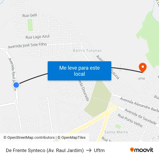 De Frente Synteco (Av. Raul Jardim) to Uftm map