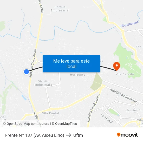 Frente Nº 137 (Av. Alceu Lírio) to Uftm map