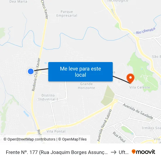Frente Nº. 177 (Rua Joaquim Borges Assunção) to Uftm map