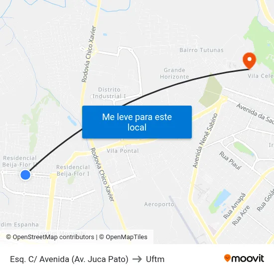 Esq. C/ Avenida (Av. Juca Pato) to Uftm map