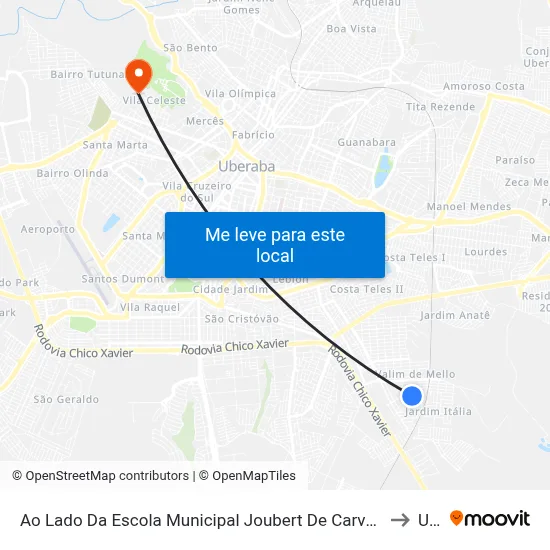 Ao Lado Da Escola Municipal Joubert De Carvalho (Rua Iolanda Mota Leite) to Uftm map
