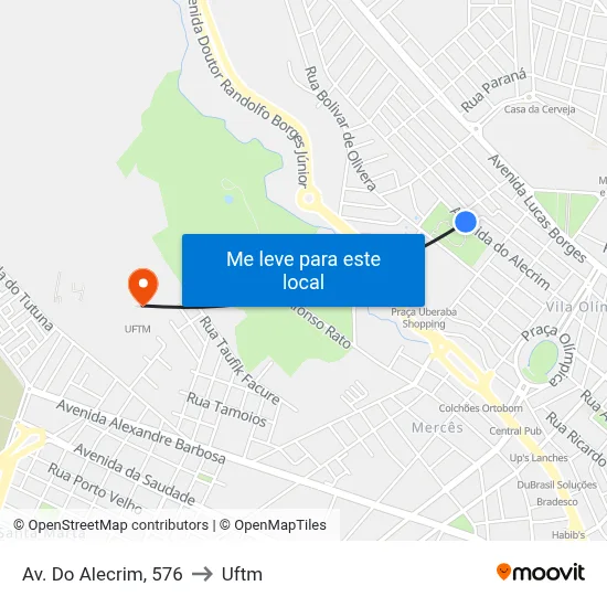 Av. Do Alecrim, 576 to Uftm map