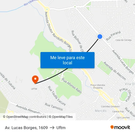 Av. Lucas Borges, 1609 to Uftm map