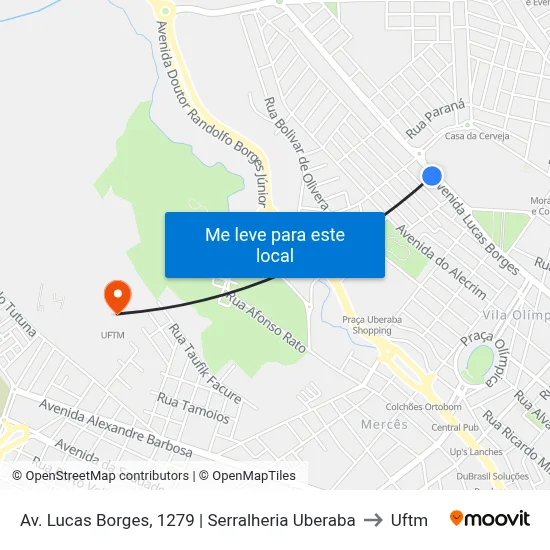 Av. Lucas Borges, 1279 | Serralheria Uberaba to Uftm map
