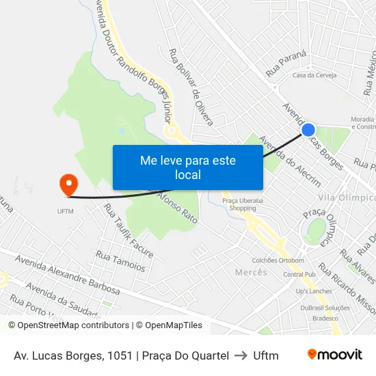 Av. Lucas Borges, 1051 | Praça Do Quartel to Uftm map