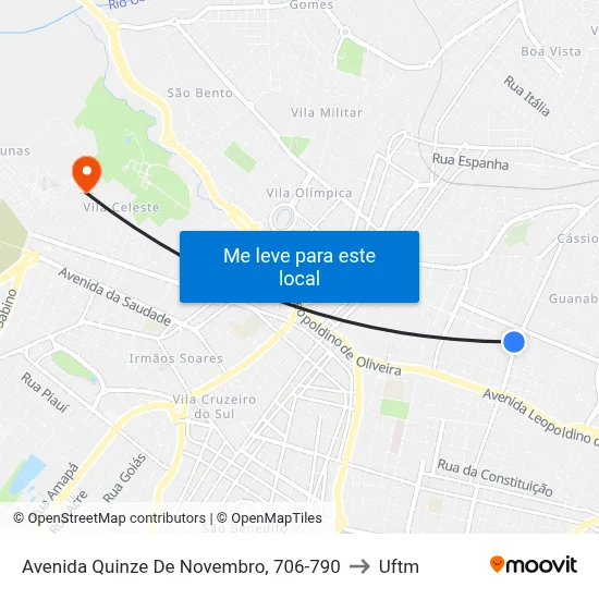 Avenida Quinze De Novembro, 706-790 to Uftm map