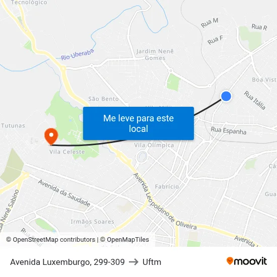 Avenida Luxemburgo, 299-309 to Uftm map