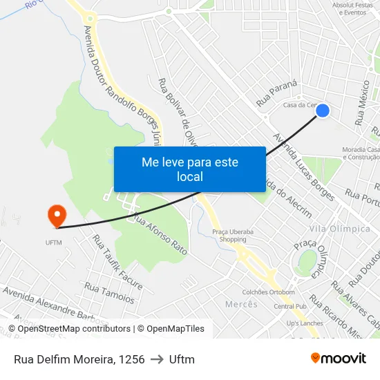 Rua Delfim Moreira, 1256 to Uftm map