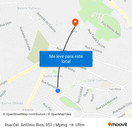 Rua Cel. Antônio Rios, 951 | Mpmg to Uftm map