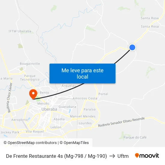 De Frente Restaurante 4s (Mg-798 / Mg-190) to Uftm map