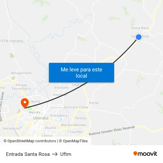 Entrada Santa Rosa to Uftm map