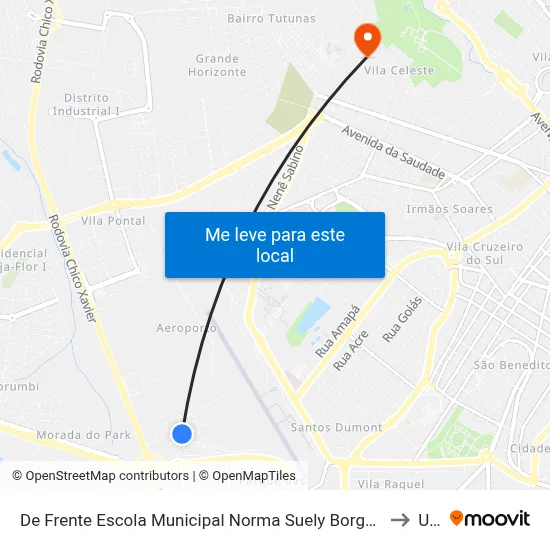 De Frente Escola Municipal Norma Suely Borges (Rua Ana Da Silva Campos) to Uftm map