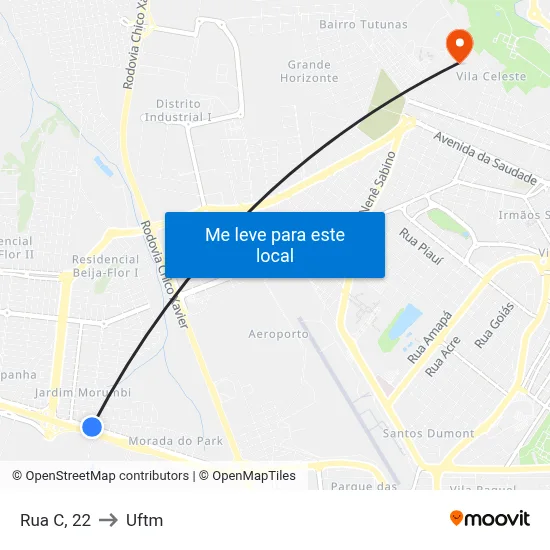 Rua C, 22 to Uftm map