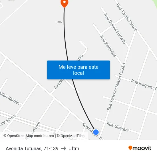 Avenida Tutunas, 71-139 to Uftm map