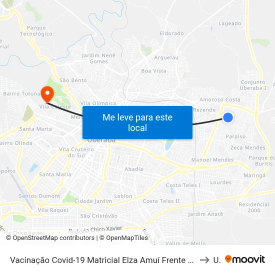 Vacinação Covid-19 Matricial Elza Amuí Frente Ums Prof. Aluísio Prata (Av. Professora Maria Da Paz Barcelos Almeida) to Uftm map