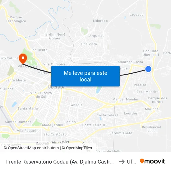 Frente Reservatório Codau (Av. Djalma Castro Alves) to Uftm map