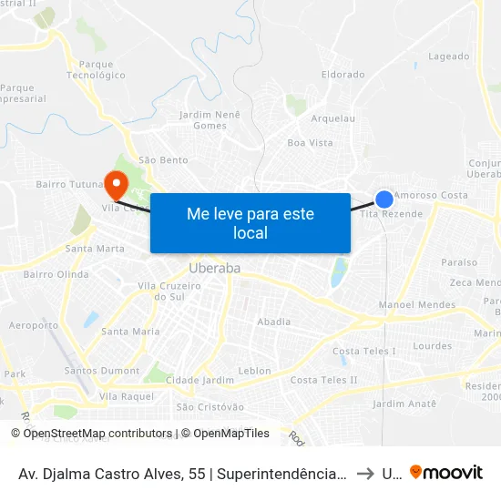 Av. Djalma Castro Alves, 55 | Superintendência De Trânsito E Nilton Auto Elétrica to Uftm map