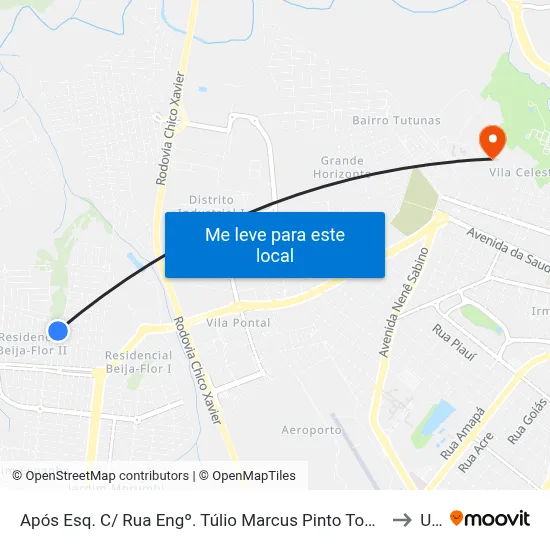 Após Esq. C/ Rua Engº. Túlio Marcus Pinto Tomain (Rua Ivon João José Fernandes) to Uftm map