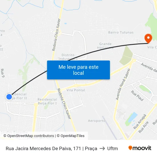 Rua Jacira Mercedes De Paiva, 171 | Praça to Uftm map