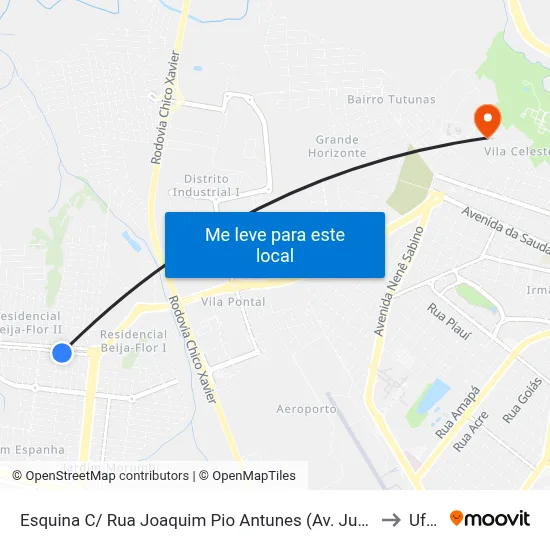 Esquina C/ Rua Joaquim Pio Antunes (Av. Juca Pato) to Uftm map
