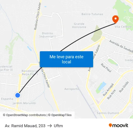 Av. Ramid Mauad, 203 to Uftm map