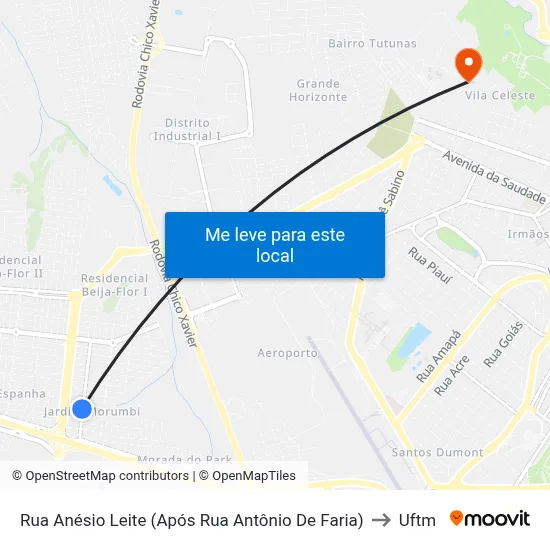 Rua Anésio Leite (Após Rua Antônio De Faria) to Uftm map