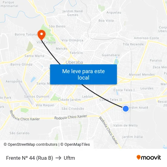 Frente Nº 44 (Rua B) to Uftm map