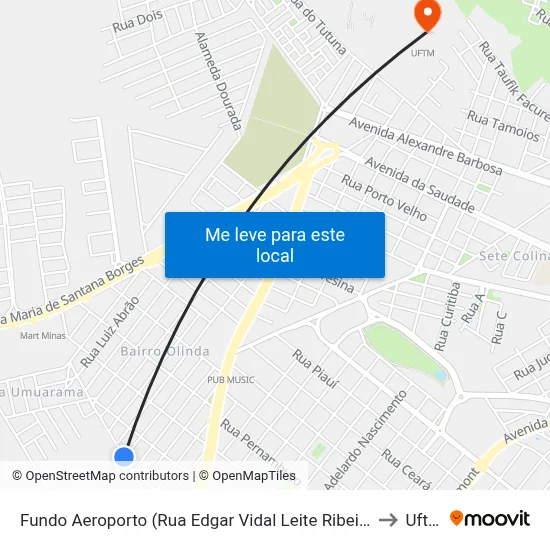Fundo Aeroporto (Rua Edgar Vidal Leite Ribeiro) to Uftm map