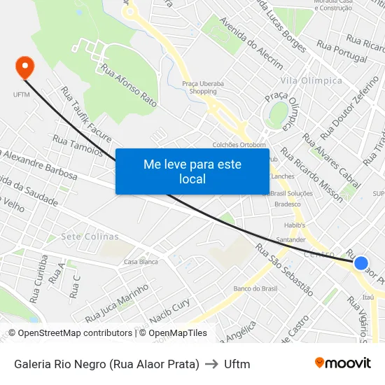 Galeria Rio Negro (Rua Alaor Prata) to Uftm map