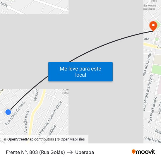 Frente Nº. 803 (Rua Goiás) to Uberaba map