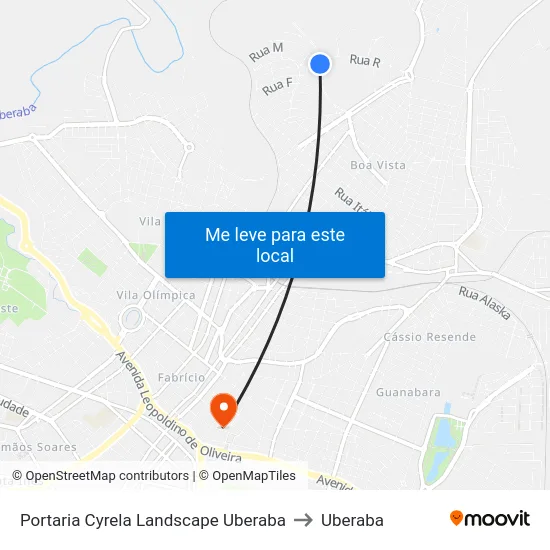Portaria Cyrela Landscape Uberaba to Uberaba map