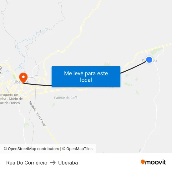 Rua Do Comércio to Uberaba map