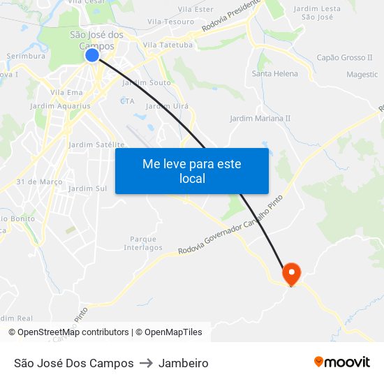São José Dos Campos to Jambeiro map