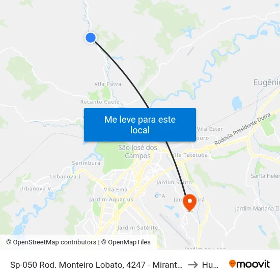 Sp-050 Rod. Monteiro Lobato, 4247 - Mirante Do Buquirinha, São José Dos Campos to Humanitas map