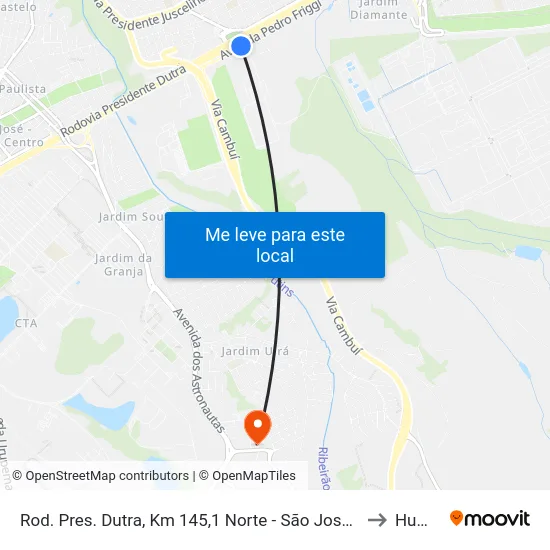 Rod. Pres. Dutra, Km 145,1 Norte - São José Dos Campos, Sp, 12230-002, Brasil to Humanitas map
