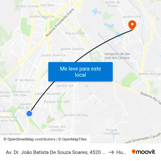 Av. Dr. João Batista De Souza Soares, 4520 - Cidade Morumbi, São José Dos Campos to Humanitas map