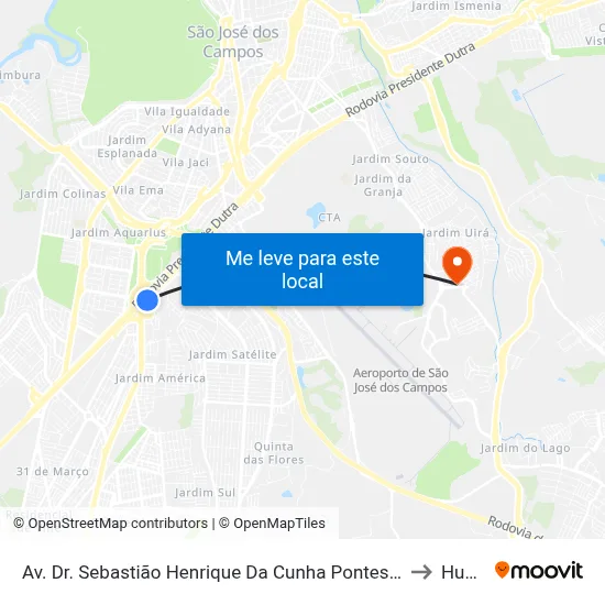 Av. Dr. Sebastião Henrique Da Cunha Pontes, 3333 - Jardim Anhembi, São José Dos Campos to Humanitas map