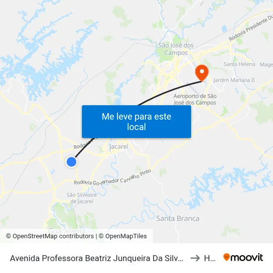 Avenida Professora Beatriz Junqueira Da Silveira Santos 332 Zona Preferencial 01 - Zap 1 Jacareí - São Paulo 12329-060 Brasil to Humanitas map