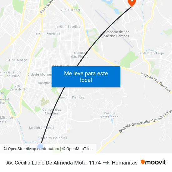 Av. Cecília Lúcio De Almeida Mota, 1174 to Humanitas map