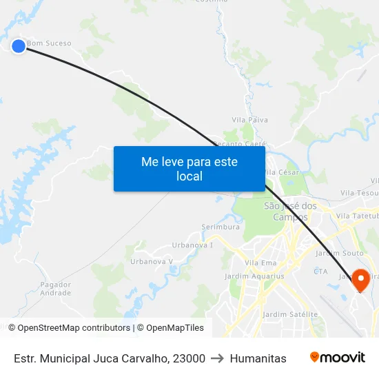 Estr. Municipal Juca Carvalho, 23000 to Humanitas map