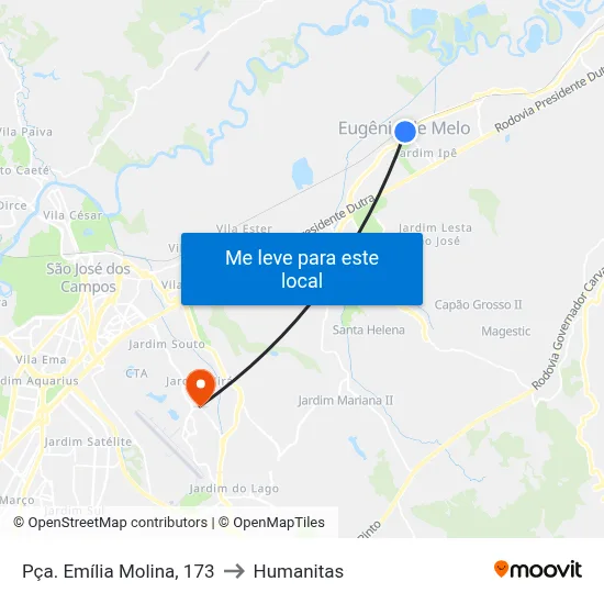 Pça. Emília Molina, 173 to Humanitas map