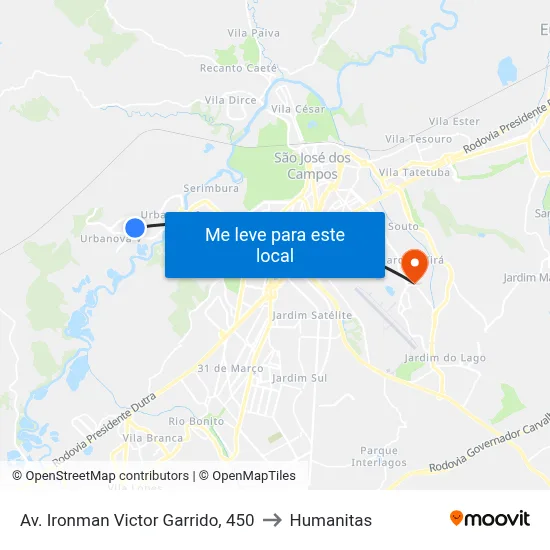 Av.  Ironman Victor Garrido, 450 to Humanitas map