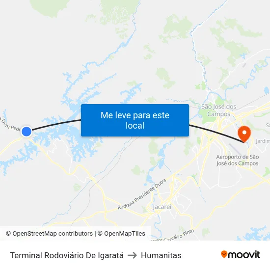 Terminal Rodoviário De Igaratá to Humanitas map